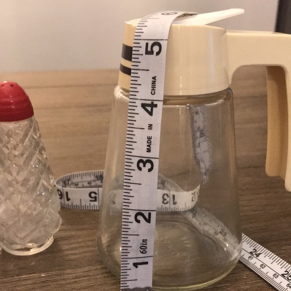 Vintage retro diner glassware salt & pepper sets Gemco syrup 7 pieces (a) - Picture 9 of 9